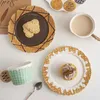 Gobelets mignonnes waffle biscuit série de forme tasse tasses à café avec poignée petit-déjeuner tasse à tasse à thé cadeau de desserts pour amis filles h240425