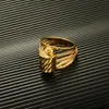 24K Gold Plated Fashion Big Rings For Women Gold Color Elegant Finger Ring Ethiopian Dubai Africa Wedding Gift Jewelry 240424