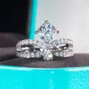 Anelli a grappolo Qinhuan Luxury Moissanite Crown Ring per donne S925 Sterling Silver con proposta di certificato di gioielli alti placcati in platino