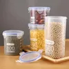 Voedselafstand opslagcontainers 1 transparant plastic afgedicht kan melkthee -voedsel keukenkast opbergdoos H240425