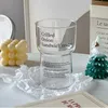 Tumblers koreansk stil 550 ml minimalistisk hög borosilikat resistent glas vatten kopp kaffemugg med brev te mjölk dessert öl h240425