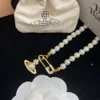 Du Fu Vivianxi Empress Dowager 3D Pin Saturn Pearl Necklace Female Planet Nana Same High Version Bracelet