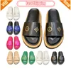 Slipper Designer Slides Women Sandals Pool Pillow Heels Cotton Fabric Straw Casual slippers spring and autumn Flat Comfort Mules Padded Front Strap Shoe 2024 36-45