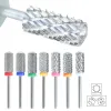 Bits Large Round Top with Diamond Nail Drill Bit Carbide Tungsten Barrel Cutter Left Right Hand Two Way Grinding Remover for Nail Gel