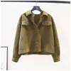 Women's Jackets Rose Red Corduroy Short Jacket Coat Long Sleeved Loose Casual Shirt 2024 Spring Autumn Tops Female