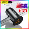 充電器baseus 5pcs USBカー充電器クイックチャージQC4.0 QC3.0 PD3.0 SCP PPS 5AタイプC 30W Xiaomi携帯電話用Fast USB充電器