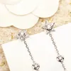 Серьги -серьги -грибы бренд Vintage Diamond for Women Luxury Jewelry Designer Eargrop Pure 925 Silver Lady Star