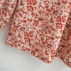 Frauenblusen Keyanketian 2024 Start Bohemian Urlaub Wind Blumendruck Hemd Laternenhülle Quaste Quaste Pullover Bluse Top