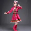 Stage Wear Childrens Mongoolse danskostuums voor meisjes Chinese kleding Stage Performance Folk Dance Wear Nieuwjaar D240425