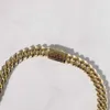 Производственная цена роскошная 2 ряда Moissanite Cuban Link Chain 18k Solid Gold Diamond Collece для мужского хип -хопа на заказ ювелирные изделия