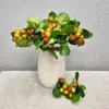 Flores decorativas 12pcs 9 cabeças de morango artificial frutas de Natal Plantas em vaso de plantas domésticas varanda de casamento ornamentos s