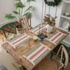 Tavolo tavolino rettangolo placemat bohémien in cotone in lino in tessuto colorblock strisce panoramica tappetino tappetino tampone decorazioni per la casa