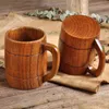 Klassische Holzbierbier -Tasse Tee Kaffeewasserbecher Hitzeproof Home Office Bar Party Getränkebecher Tassen