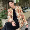 Herrjackor Luzhen 2024 Fransk mångsidig lyxig avslappnad jacka Elegant High Street Woolen Floral Print Fashion Coat kläder LZ2883