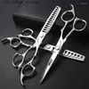 Haarschaar 5,5/6/6.5/7/7,5 inch Barber Hairdressers Scissors Haar snijden Set Hairdressing Supplies 440C Salon Dunning Clipper Q240425