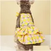 Robe de vêtements pour chiens sublimation Impression de fleur de fleur de la peau pour animaux de compagnie Robes de princesse animaux de soleil pour robot d'été jupe chat pour sm dhx8x