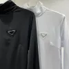 Designer dames eenvoudige t-shirt mode-stukken voor dames half hoge nek 2 kleuren zwart wit