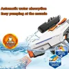 Elektrisk vattenpistol helt automatisk med kontinuerlig belysning Highcapacity Toy Guns Summer Pool Outdoor Toys for Kids Adults 240420