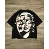 T-shirts pour femmes y2k top graphe oversize goth harajuku chemise hommes femmes punk hip hop imprimé tops mode streetwear 2024