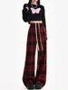 Dames jeans dames plaid broek vintage y2k 90s esthetische harajuku oversized joppants streetwear hoge taille flodderige broek 2000s kleren