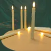 3 PCs Hochzeit Abendessen Home Dekoration Kerzen 21 cm entfernte Flameless LED -Kerze mit Tränen batteriebetriebene Taper Electric 240417