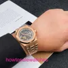 Luxury AP Wrist Watch Royal Oak Series 15407or Rose Gold Hollow Double Pendule Watch Men's Fashion Business Causal Business Mécanique