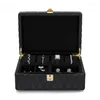 Schmuckbeutel High-End-Lederbox Doppelschicht Split Ring Watch Organizer