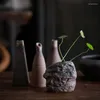 Вазы грубая керамика маленькая цветочная посуда ручной ретро -дзен с керамической мини -вазой