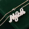 Lettre Collier personnalisé Vente chaude Jaune Gold plaqué Fine Collier Melee Def Moissanite Pendant Chain Collier