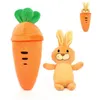 Gefüllte Plüschtiere kreative Kaninchen Karotten ausgestopfte Tiere reversible Karottenhasen Plushdoll mit Reißverschluss Cutesoft Rabbit Perfect Easterbrithday Geschenk