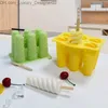 Eiscreme-Werkzeuge 6-Even-Spiral-Eis-Eis Silikonform selbst gemachter Kinder Eiszeitenhersteller Lebensmittelqualität Sommer Dessert Gelee Q240425