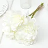 Fiori decorativi 5 pezzi di seta grigia rosa artificiale bouquet nuziale di peonia per vaso casa per matrimoni decorazioni fai -da -te falsi mestieri di ortensia