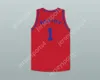 Custom elk nummer heren jeugd/kinderen missy Elliott 1 superrode basketbal jersey top gestikt s-6xl