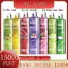 BANG ORIGINALE SHISHA HACKAH 15000 SUFFITTO VAPE PEN E CONIGARICA PER CATTERE RICAGLIABILE BATTURA PIETRO SHISHA PREI PILED SHISHA 15000 15K VAPME 12K