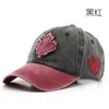 Caps chapeaux Canada Big Maple Leaf broderie Baseball Cape Femme Hommes Vintage Unisexe Coton Wasted Coton Caps Baseball Extérieur Sports Pêche Chapeaux D240425