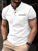 Men's Polos Men Breast-Pocket T-Shirt Business And Leisure POLO Shirt Summer Fashion Short Sleeve Clothes Solid Color