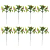 Dekorative Blumen 12pcs künstliche falsche Tischdekoration Gartensimulation Weihnachtsfrüze -Bouquet für Zuhause (grüne 12 Baummessgeräte