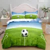 Ensemble de couverture de couette de football en jeu 3D Soccer Boys imprimés pour adolescents de literie Thème sportif Double Queen King Size 2 / 3pcs Counter