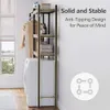 Maximisez votre espace d'espace de buanderie avec une étagère en bois réglable à 5 niveaux pour les vêtements de séchage - sur la solution de stockage de laveuse et de sécheuse