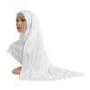 Hijabs H205 Модальный хлопковой майки мягкий длинный шарф с стразами Прямоугольные хитры Хиджаб -хедной шаль.