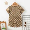 T-shirts 2PCS Clothing Set Children Fashion Gentleman Pocket Style Button Short Sleeve Top+Shorts Summer Outfit for Kids Boy 1-6 YearsL2404