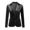 Women's Jackets Ladies Gold Velvet Blazer Single Breasted Long Sleeve Jacket Lapel Solid Color Short Autumn Winter Coat Casual Suit Top