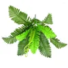 Decorative Flowers 12/18/24-head Diy Tropical Palm Tree Leaf Iron Bunch Plastic Artificial Green Plants Fake Leaves Home Decor