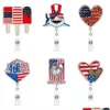 Ander Home Decor 10 PCS/Lot Custom Key Rings Nieuwe Styles Acryl Glitter Badge Holder 4e van JY American Heart Reel voor ziekenhuisarbeider DHAO9
