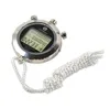 Timers Waterproof Stopwatch Timer Metal Handheld LCD Chronograph Clock With Alarm Feature For Swimming Running Football4437809