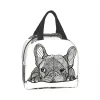 Sacs French Bulldog Puppy Facial Isulater Lunch Sac pour école de travail Picine de lunch thermique Résultat Portable Boîte à lunch pour les femmes