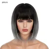 Hair Natural Womens Short Style Straight Wave Air Bang Fluffy Top Wig Full Head Set