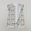 Rompers Wholesale Toddler Baby Boy Ducks Romper Nyfödda sommar Korta ärmar Dragkedja Shorts i ett stycke barn barn som jagar kläder D240425