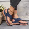 Klänningskor Lucyever plus size Clip Toe kilar Sandaler Kvinnor 2024 Non Slip Thick Sole Beach Sandles Woman Summer Back Strap Platform Sandal