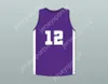 Anpassat namn Mens Youth/Kids Player 12 Crestwood High School Knights Purple Basketball Jersey Top Stitched S-6XL